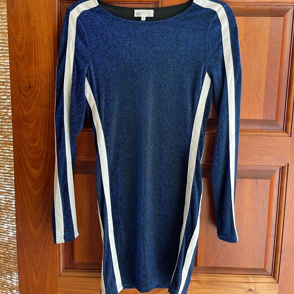 By the Way Long Sleeve Blue Sparkle Dress
